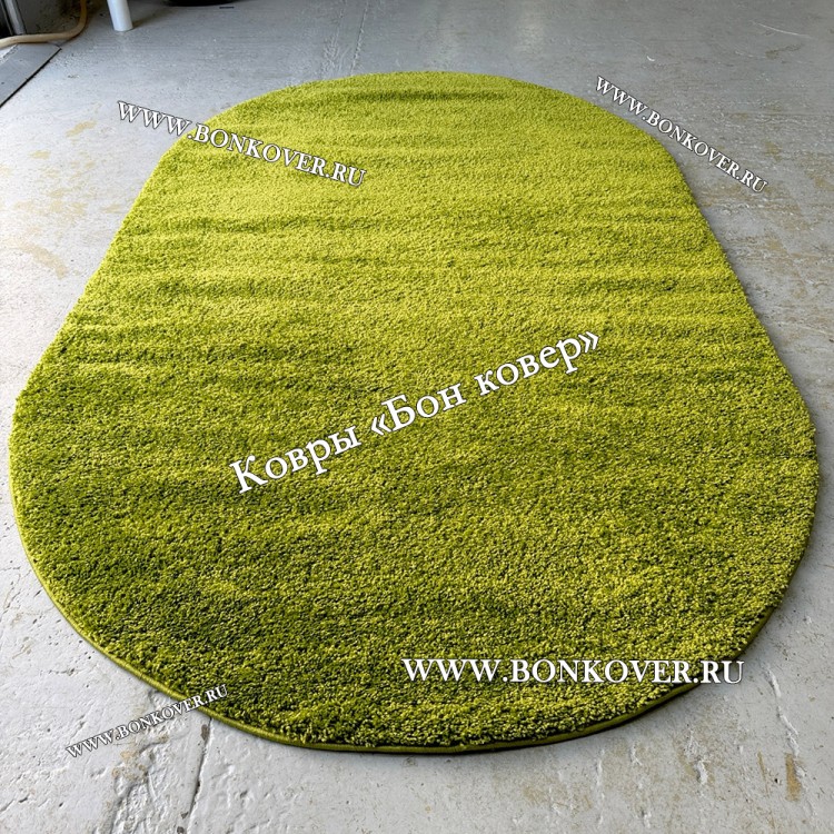 Витебский Овальный Ковер С Длинным Ворсом Зеленый