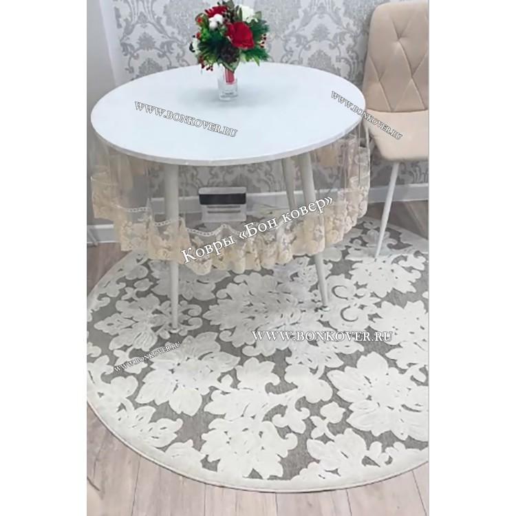 Тонкий Ковер Из Вискозы Круг Арт 30540