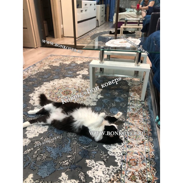 Турецкий Ковер Для Медальон Дизайн 30573 Синий